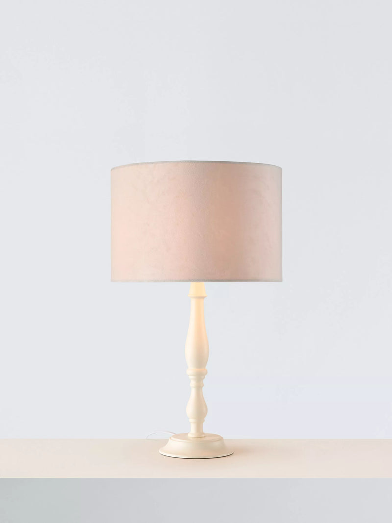 John Lewis Matt Velvet Drum Lampshade, Marshmallow, Dia.30cm
