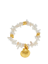 John Lewis Orelia Coral Chip and Shell Bracelet, Cream/Gold, 17cm- Buy online at McGrocer