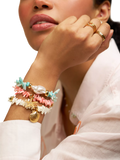 Orelia shell beaded bracelet cream gold - British product