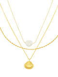 Orelia 3-row pearl necklace gold plated - British product