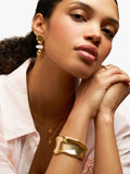 Orelia gold plated shell and faux pearl drop earrings, imported from the UK