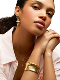 Orelia gold plated shell and faux pearl drop earrings, imported from the UK