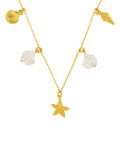 Orelia gold charm necklace with shell and starfish charms - British product