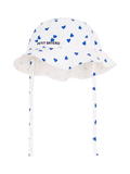 Petit Bateau kids sun hat with heart print white blue (British brand)