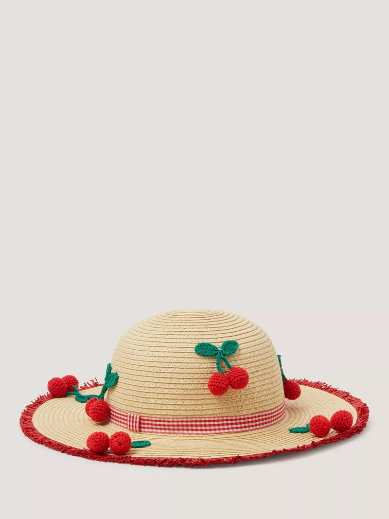 Monsoon kids cherry straw sun hat, UK version