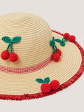 Monsoon kids cherry straw sun hat, UK version