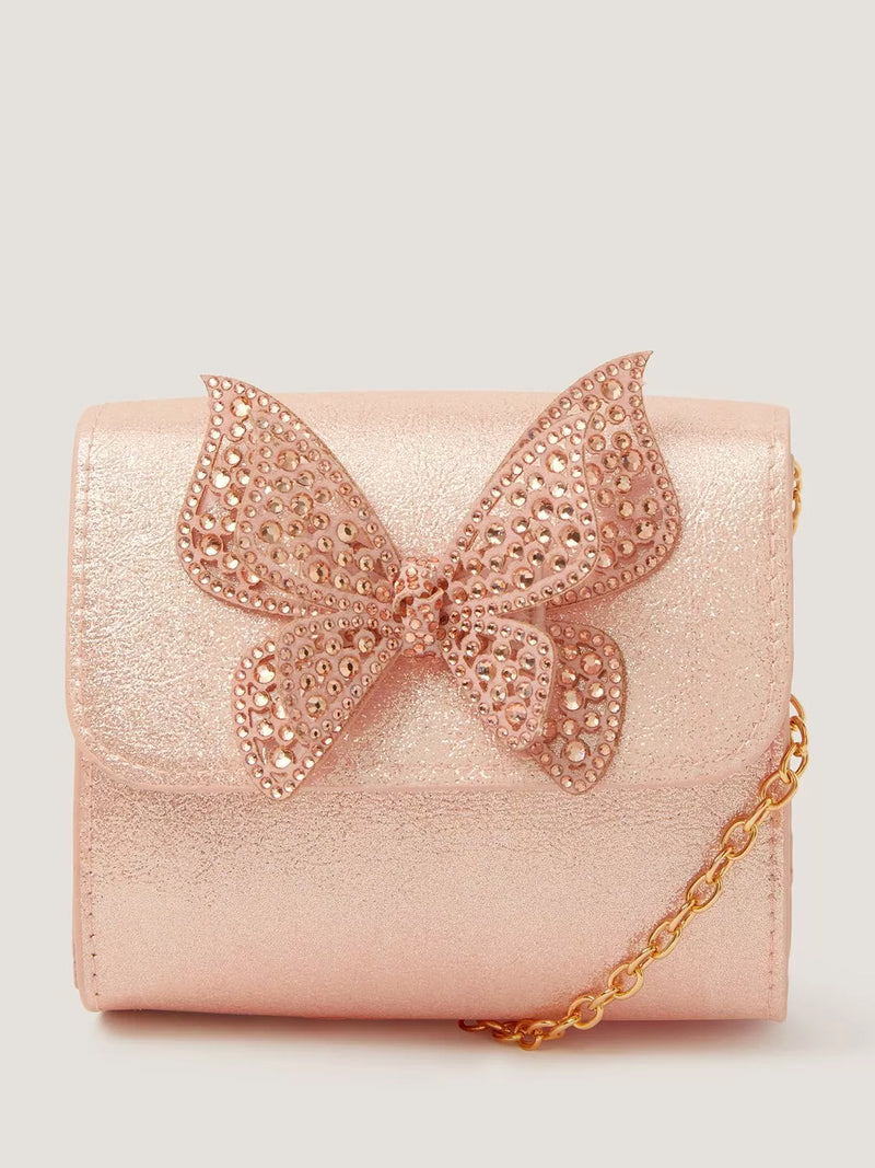 Monsoon kids shimmer butterfly bag pink (British brand)