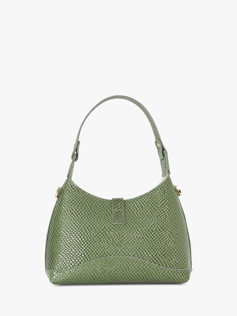 Dune London green grab bag with turn lock - British product