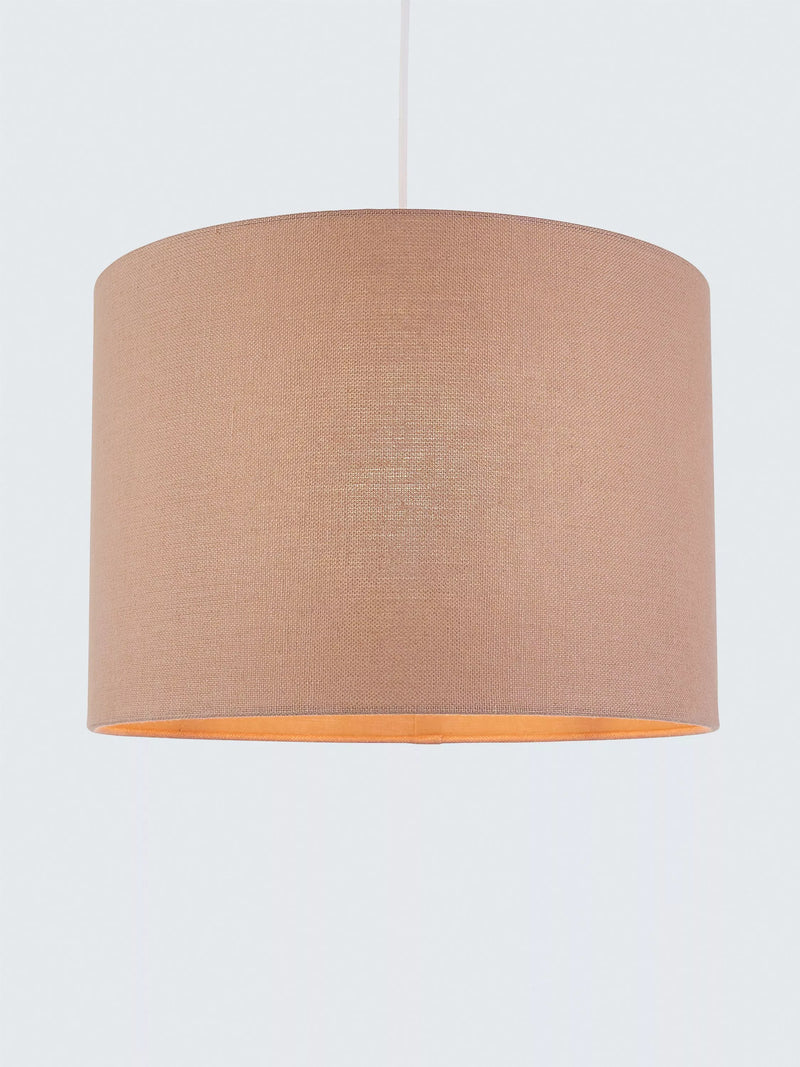 John Lewis pure linen drum lampshade in wood rose, imported from the UK