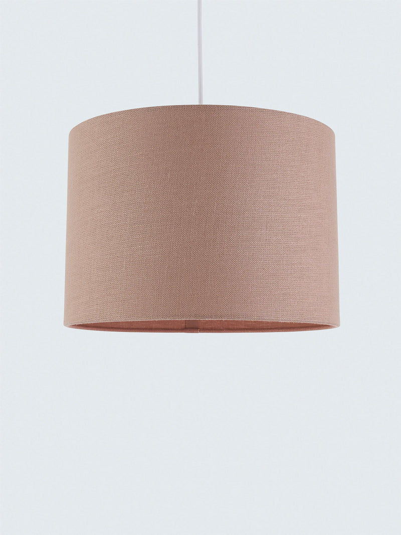 John Lewis pure linen drum lampshade in wood rose, imported from the UK