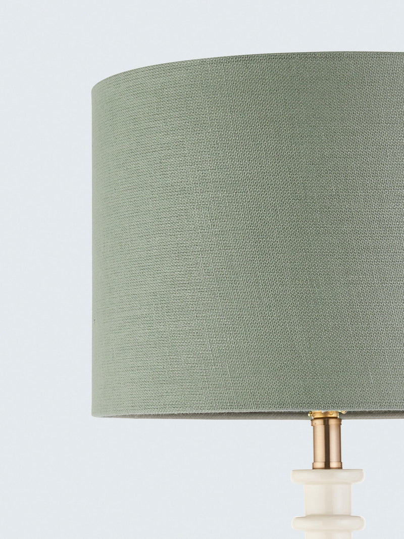 John Lewis Sophia pure linen drum lampshade green sage, UK version