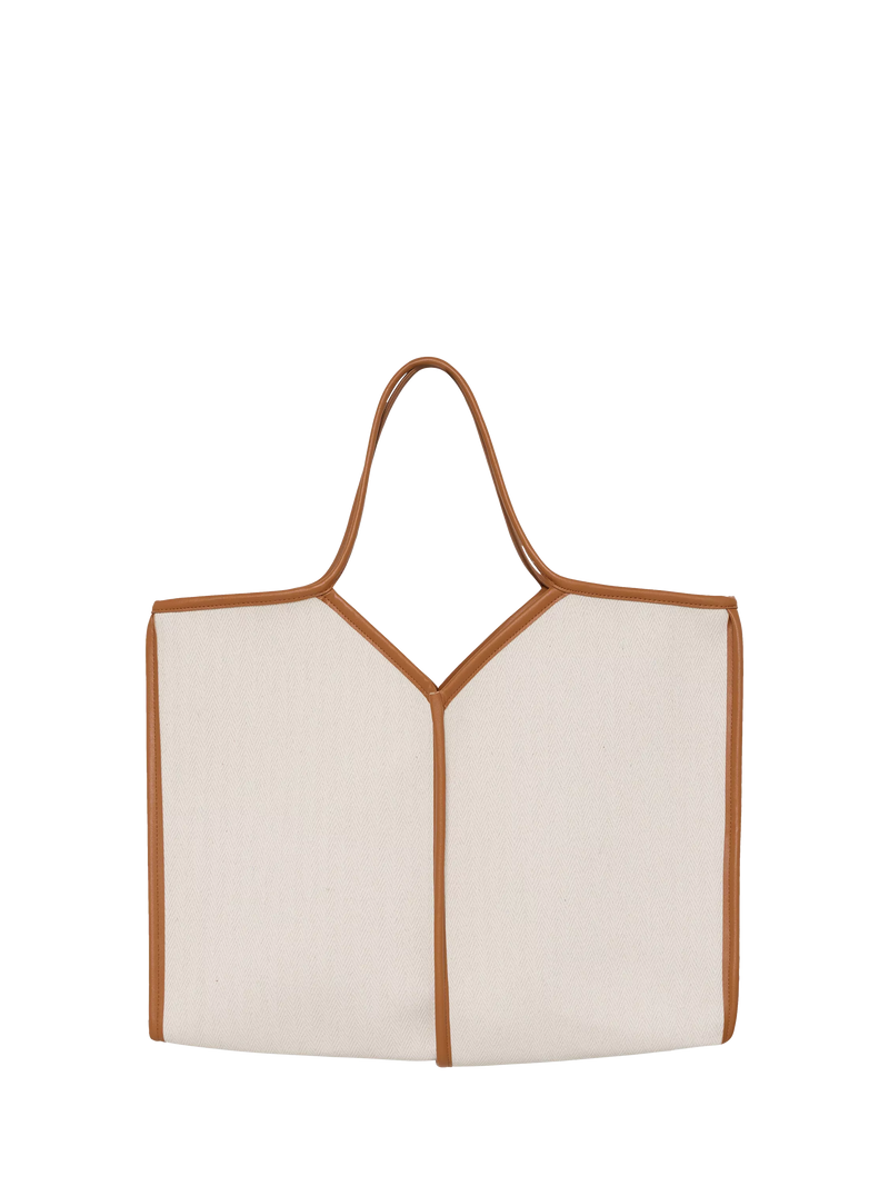 ICHI Alice structured tote bag in humus - British product