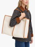 ICHI Alice structured tote bag in humus - British product