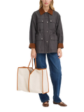 ICHI Alice structured tote bag in humus - British product