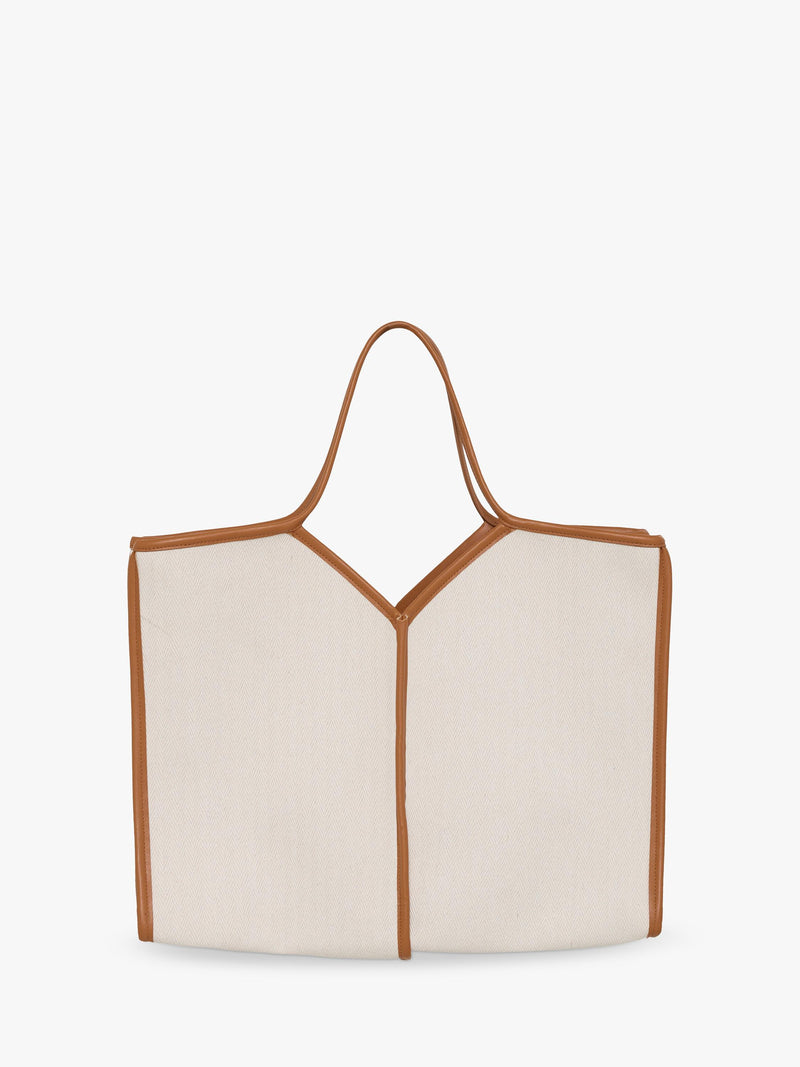 ICHI Alice structured tote bag in humus - British product