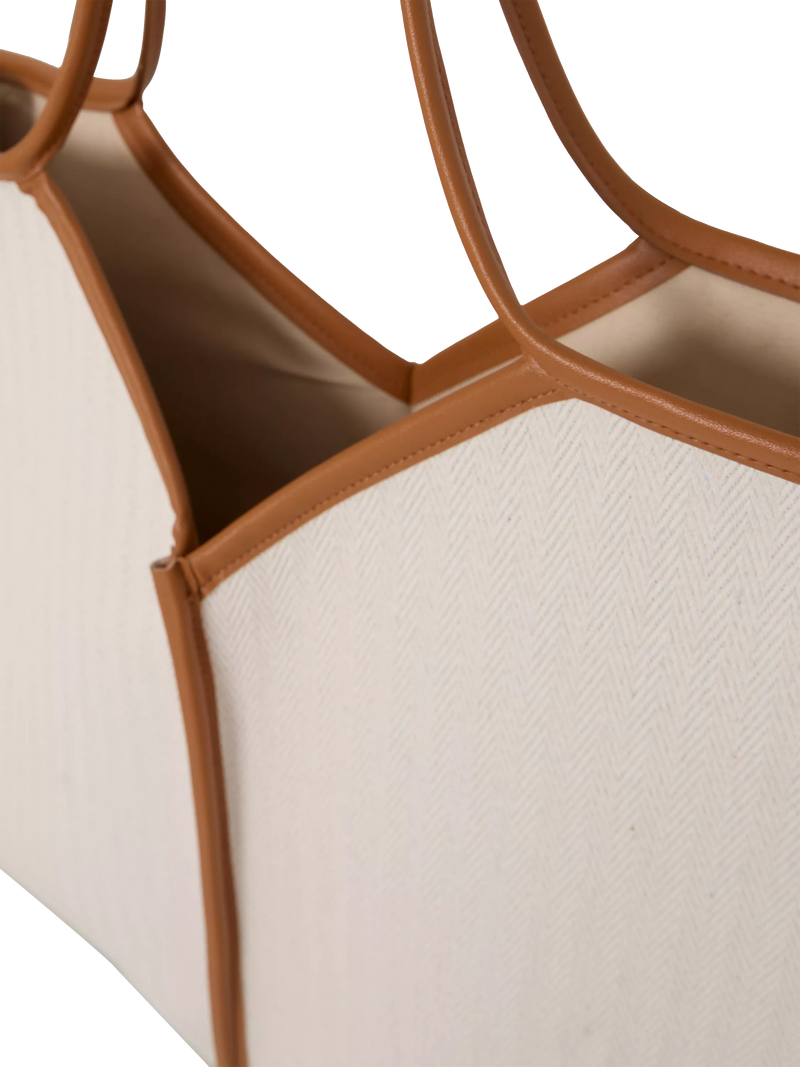 ICHI Alice structured tote bag in humus - British product