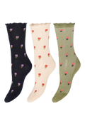 ICHI ankle socks floral stripe pack of 3 - British product