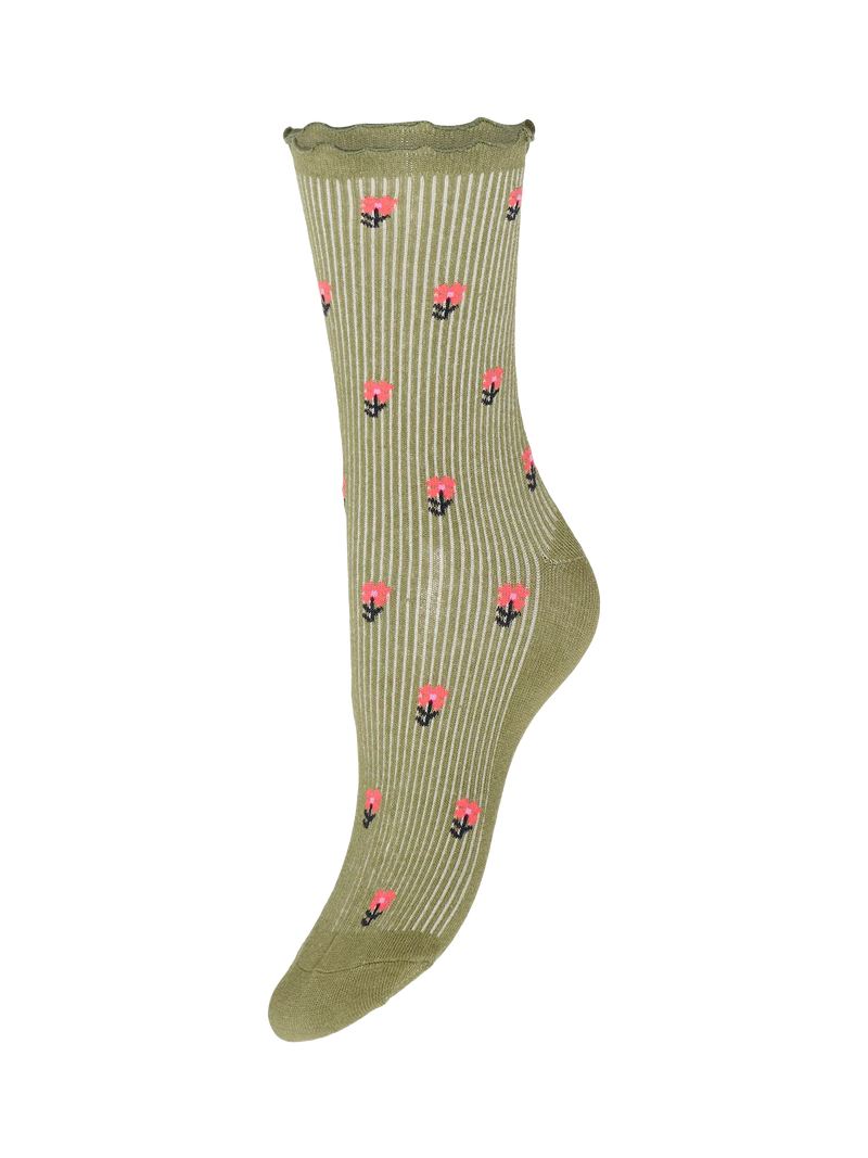 ICHI ankle socks floral stripe pack of 3 - British product