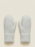 Truly zig zag stitch mittens light grey - British product