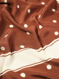 Mint Velvet polka dot scarf brown cream square (British brand)