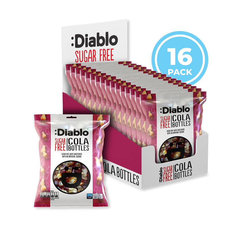 Diablo sugar free cola bottles 75g sweets - British product