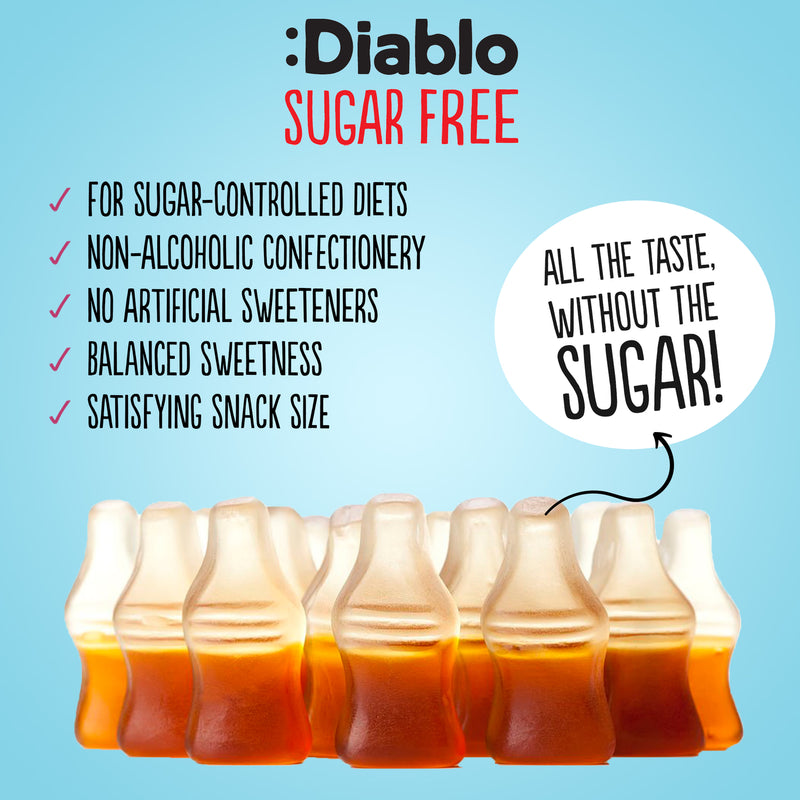 Diablo sugar free cola bottles 75g sweets - British product