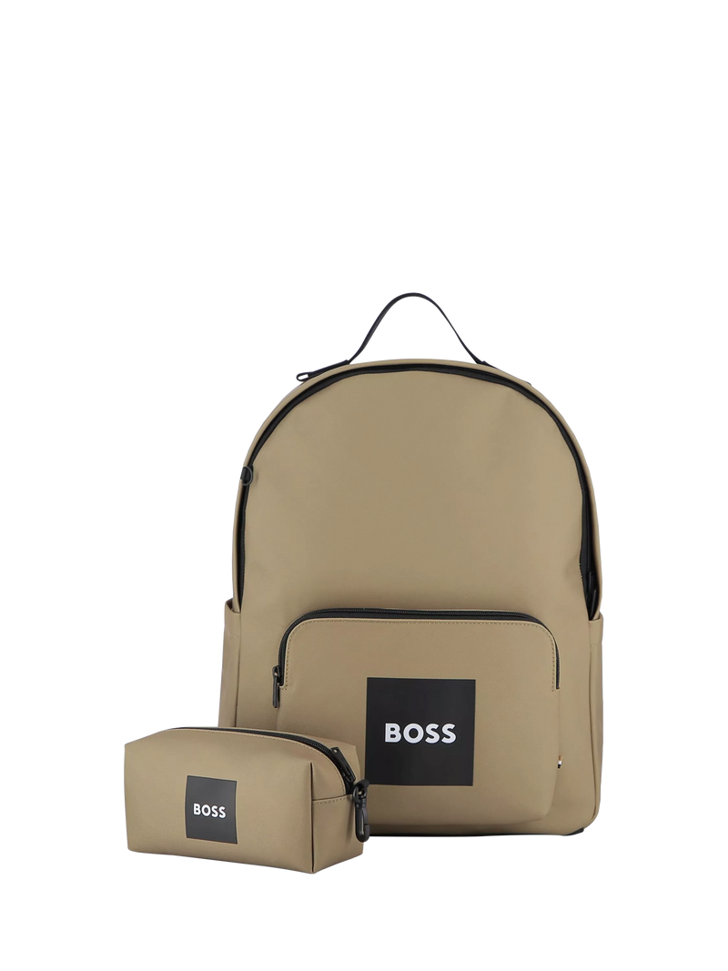 HUGO BOSS Kids' Backpack & Pencil Case Set, Dark Stone
