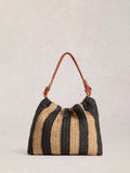 White Stuff Callie Raffia shoulder bag Black/Multi - British product