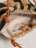 White Stuff Callie Raffia shoulder bag Black/Multi - British product