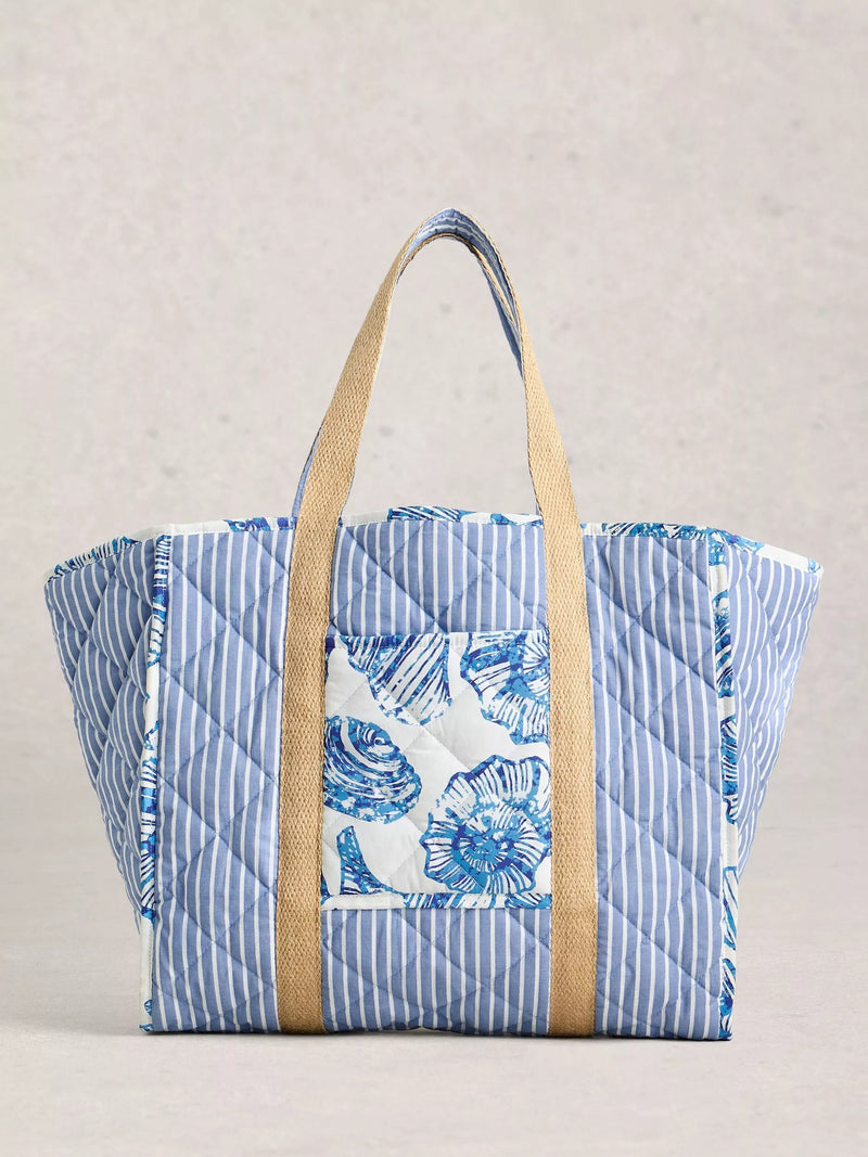 White Stuff Riley reversible beach bag tote, Blue/Multi - British product