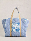 White Stuff Riley reversible beach bag tote, Blue/Multi - British product