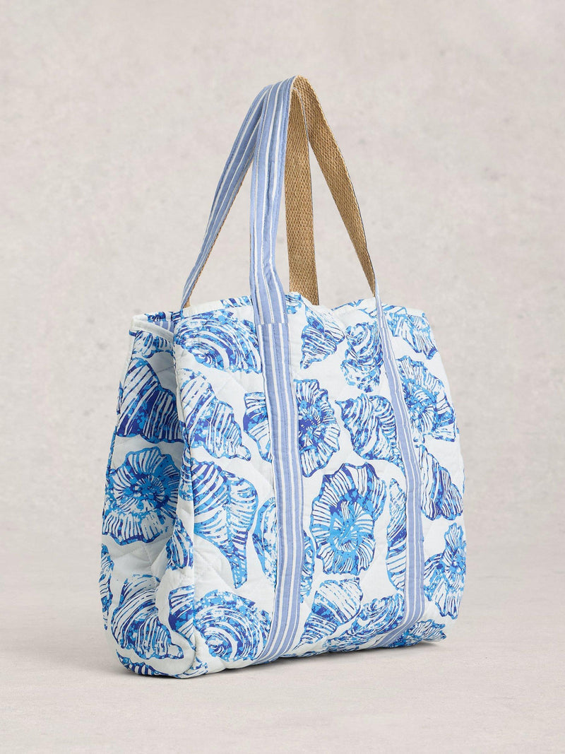 White Stuff Riley reversible beach bag tote, Blue/Multi - British product