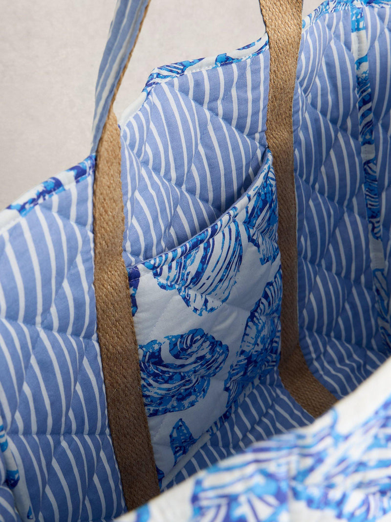 White Stuff Riley reversible beach bag tote, Blue/Multi - British product