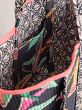 White Stuff Riley Floral Beach Bag black multi, imported from the UK