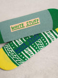White Stuff lemon/stripe trainer socks pack of two (British brand)