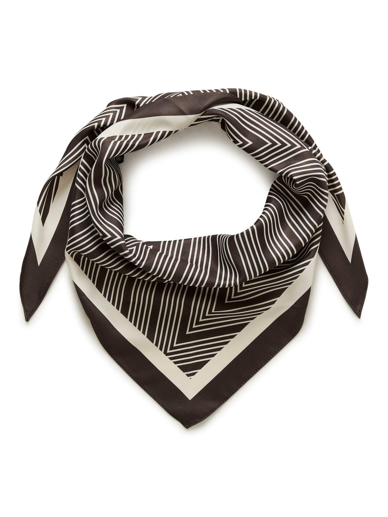 KAFFE Gabby Stripe Scarf seal brown chalk (British brand)
