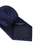 Hackett London silk small polka dot tie, imported from the UK