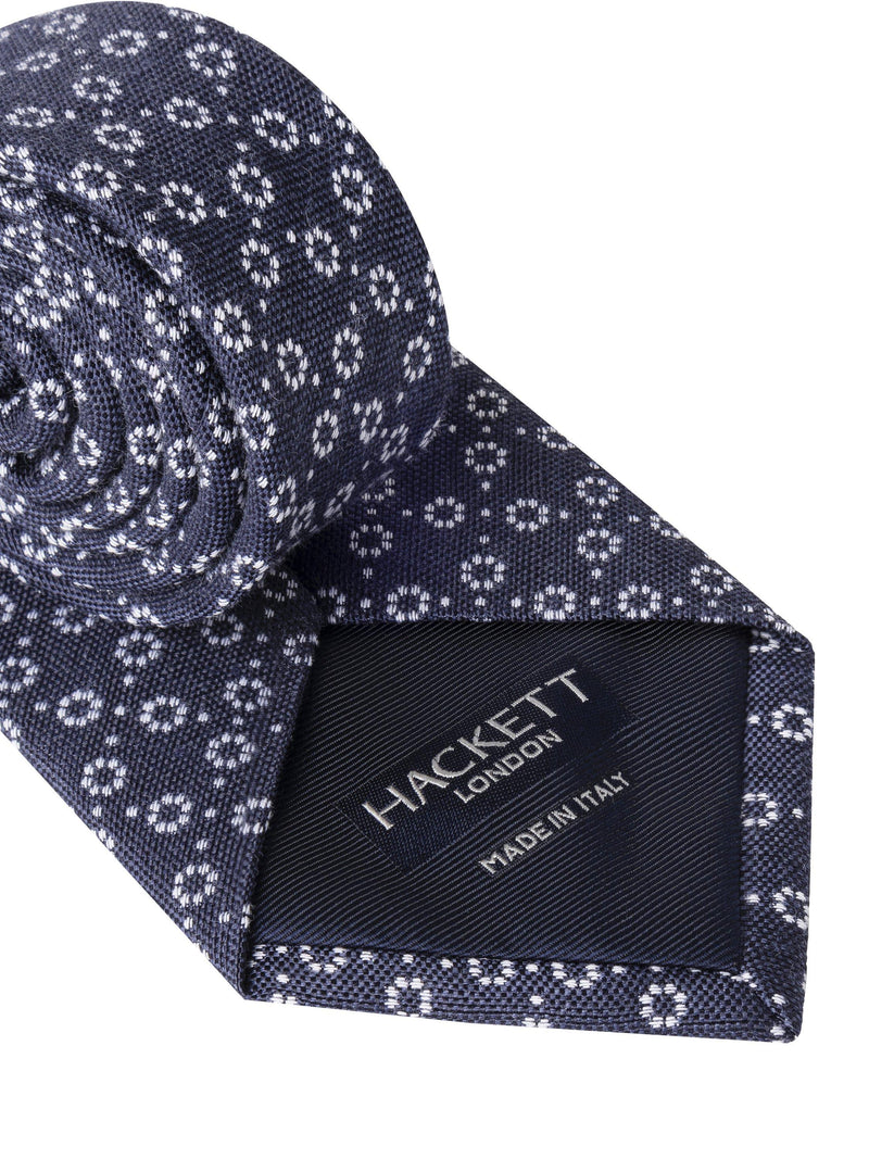 Hackett London silk linen dot print tie, imported from the UK