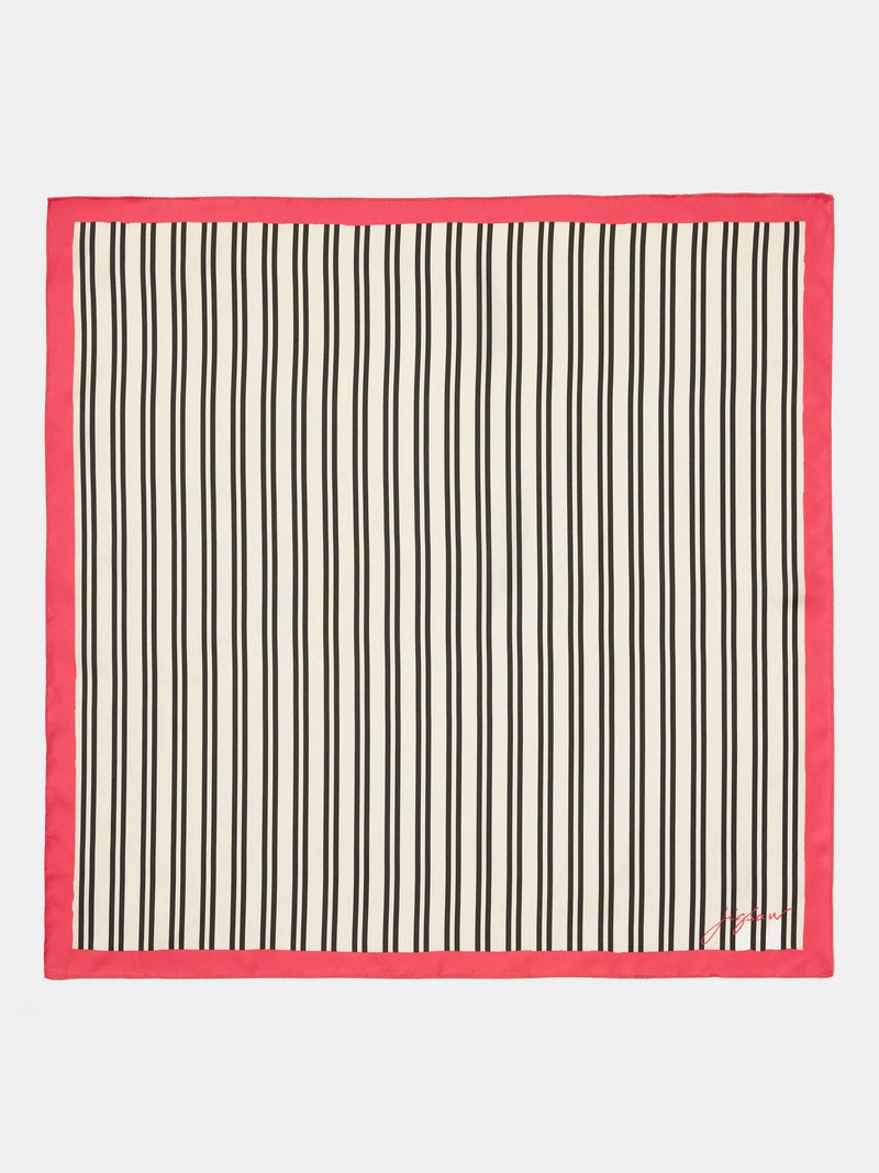 Jigsaw Stripe Pure Silk Twill Scarf 60cm