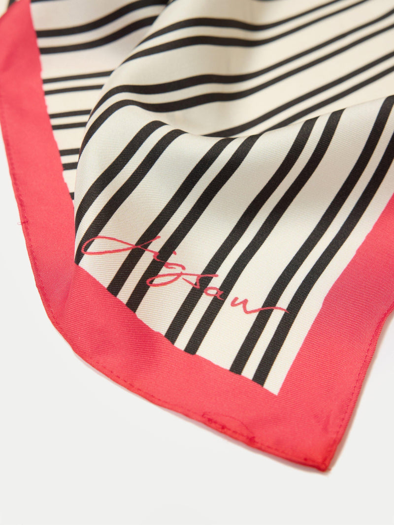 Jigsaw pure silk twill scarf in stripe pattern (British brand)