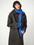 MOS MOSH blue ribbed wool rich scarf, imported from the UK