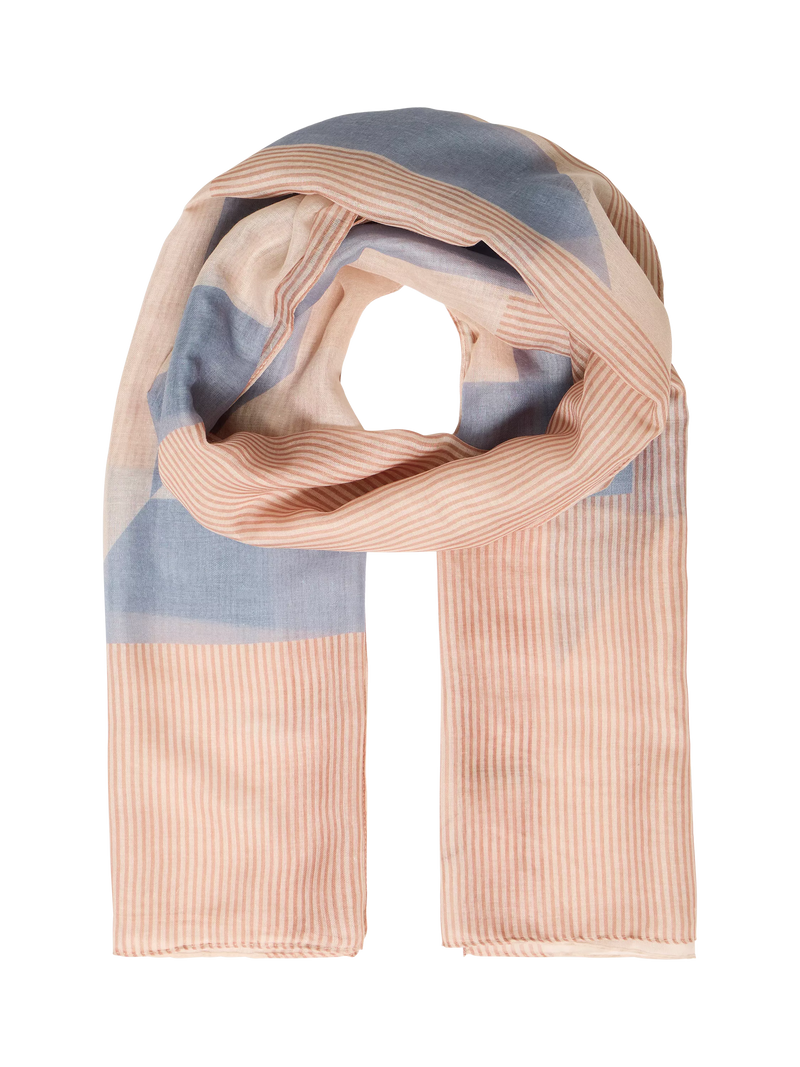 ICHI Annie Abstract Scarf Bel Air Blue 180x90cm - British product