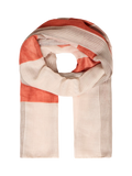 ICHI Annie Colour Block Scarf, Burnt Ochre
