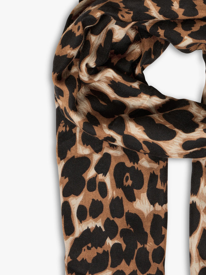 ICHI agate animal print scarf black multi - British product