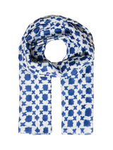 John Lewis ICHI Beni Geometric Scarf Nebulas Blue 180cm x 85cm- Buy online at McGrocer