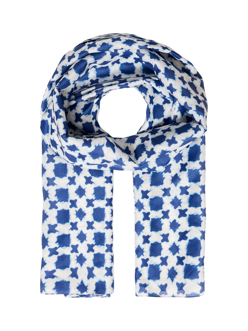 ICHI geometric scarf in Nebulas Blue, imported from the UK