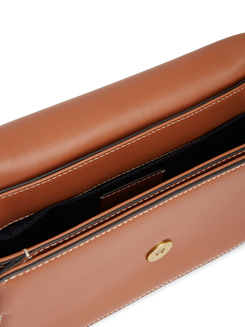 Tommy Hilfiger brown leather crossbody bag, imported from the UK