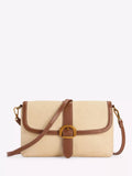 Boden raffia clutch bag brown multi, imported from the UK