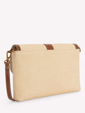 Boden raffia clutch bag brown multi, imported from the UK