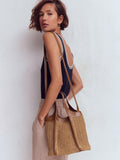 Boden mini straw tote bag brown multi - British product